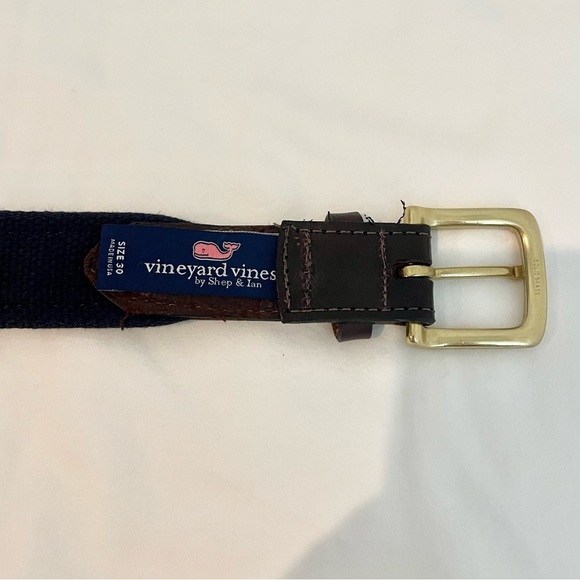 VINEYARD VINES MENS Preppy Cotton Leather BELT - Picture 5 of 6